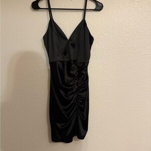 Honey and Rosie Black Satin Mini Dress